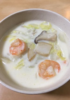 白菜とえびのクリーム煮-レシピのメイン写真