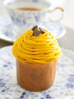 カップケーキde簡単かぼちゃのモンブラン-レシピのメイン写真