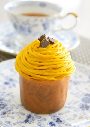 カップケーキde簡単かぼちゃのモンブラン-レシピのメイン写真