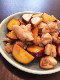 さつまいもと鶏もも肉の甘辛炒め-レシピのメイン写真