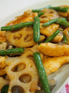 鶏むね肉とれんこんの甘辛炒め-レシピのメイン写真