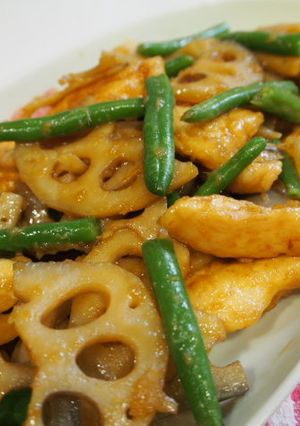 鶏むね肉とれんこんの甘辛炒め-レシピのメイン写真