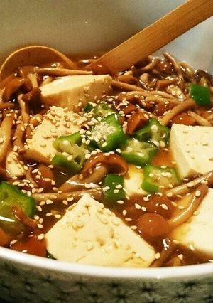 株とりなめこ・おくら・豆腐のとろとろ煮-レシピのメイン写真