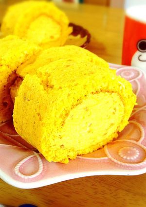 お砂糖なし粉30gほぼ南瓜のロールケーキ-レシピのメイン写真