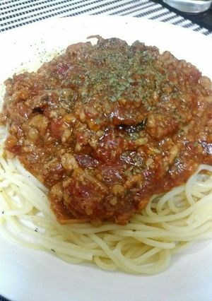 そぼろとなめ茸で簡単ミートソース　-レシピのメイン写真