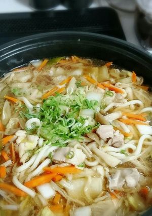 野菜たっぷり糖質ゆるオフ胡麻油うどんすき-レシピのメイン写真