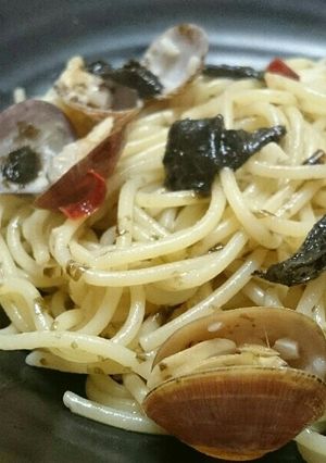 海苔とアサリのペペロンチーノ-レシピのメイン写真