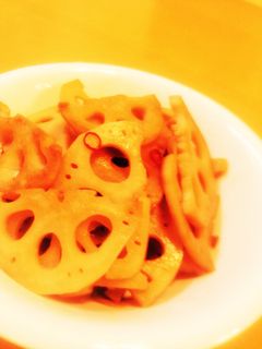 シンプルれんこんピリ辛甘口炒め-レシピのメイン写真