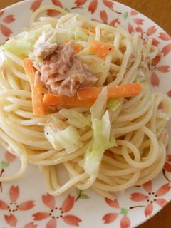 ツナとキャベツのマヨパスタ-レシピのメイン写真