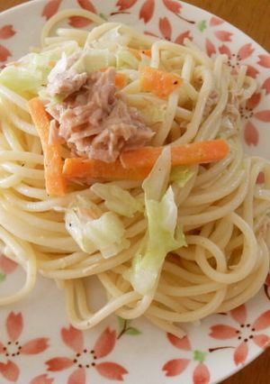 ツナとキャベツのマヨパスタ-レシピのメイン写真