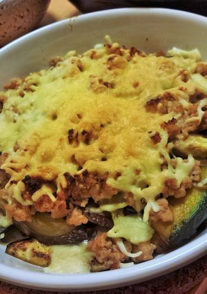 かぼちゃとひき肉のみそチーズ焼き-レシピのメイン写真