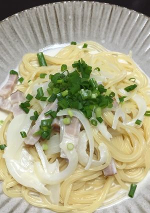 スライスチーズで簡単クリームスパ-レシピのメイン写真