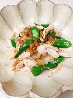 簡単!混ぜるだけ★ササミとオクラの和物-レシピのメイン写真
