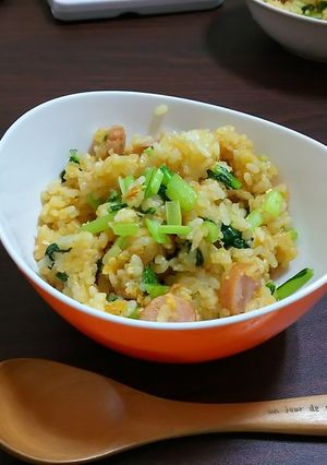 小松菜のガーリックバター醤油チャーハン-レシピのメイン写真
