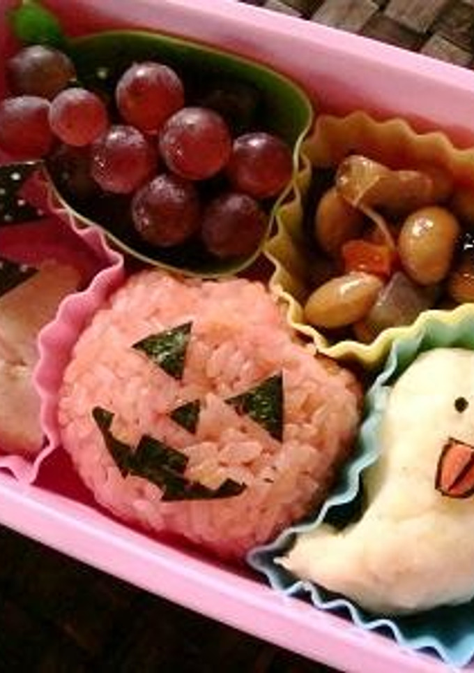 かぼちゃとお化けの簡単ハロウィンデコ弁当-レシピのメイン写真