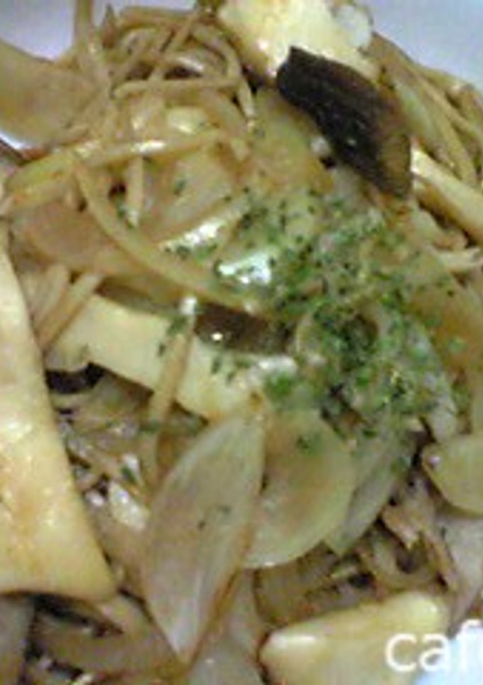 蕎麦とエリンギのバターしょう油炒め-レシピのメイン写真