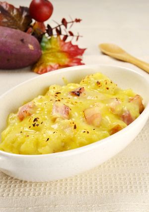 秋の味覚！ベーコンとさつまいものグラタン-レシピのメイン写真