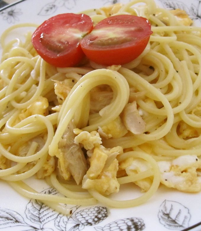 ふわふわ卵と鯖フィレのパスタ-レシピのメイン写真