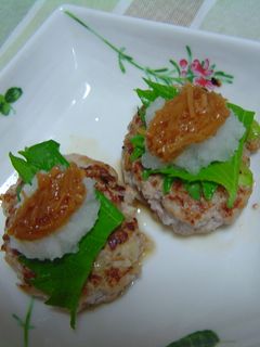 枝豆ハンバーグ×おろしなめたけ-レシピのメイン写真