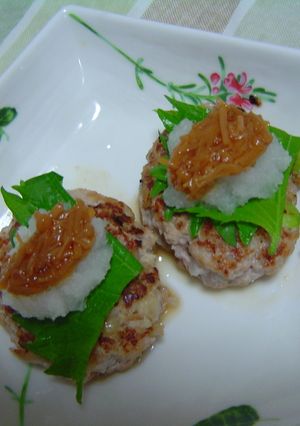 枝豆ハンバーグ×おろしなめたけ-レシピのメイン写真