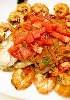 鯛と海老のサッパリ中華風ソース-レシピのメイン写真