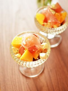 柿と生ハムとクリームチーズのサラダ-レシピのメイン写真