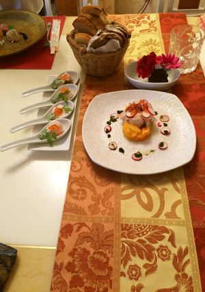 秋のおもてなし　柿と魚介のカルパッチョ-レシピのメイン写真