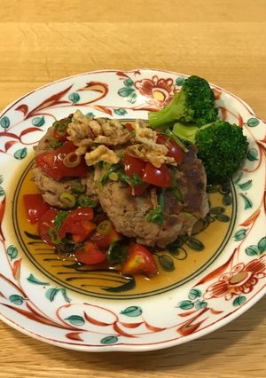 トマトポン酢だれのおからハンバーグ-レシピのメイン写真