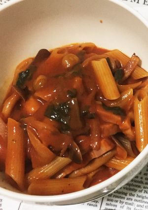 野菜ジュースで健康ペンネ-レシピのメイン写真