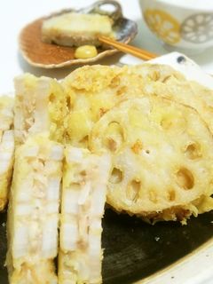 ウチはツナで!大好き♡蓮根 はさみ揚げ♡-レシピのメイン写真