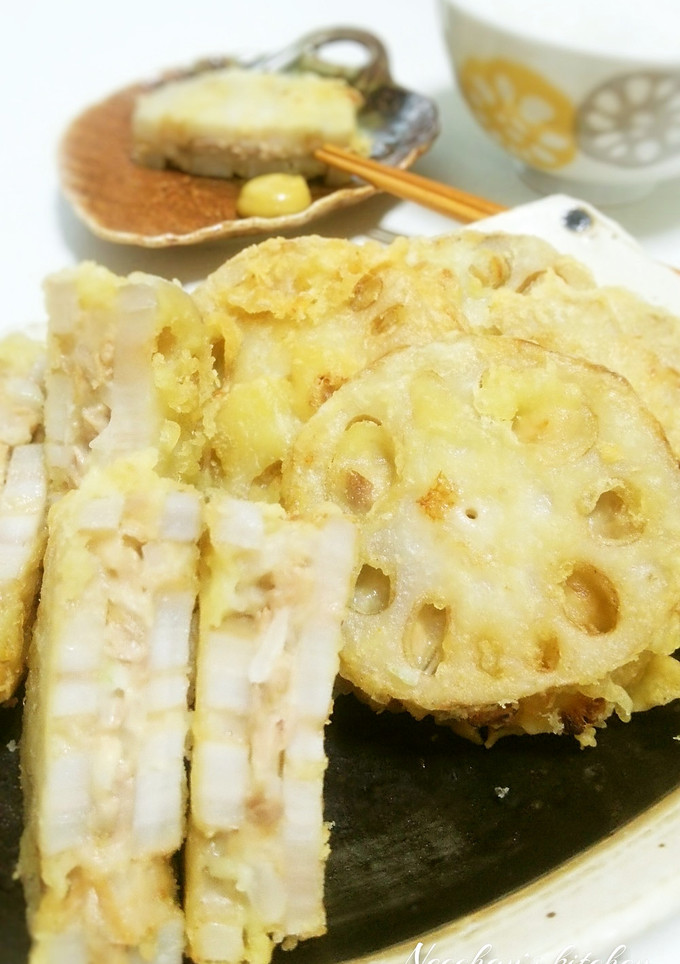 ウチはツナで！大好き♡蓮根 はさみ揚げ♡-レシピのメイン写真