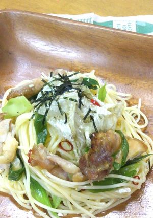 ねぶかねぎとチキンのパスタ柚子胡椒味-レシピのメイン写真