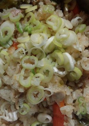 マグロツナ　ピーマン　人参　炊き込みご飯-レシピのメイン写真