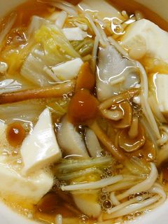 簡単和食♪豆腐と白菜 なめこの白だし煮!-レシピのメイン写真