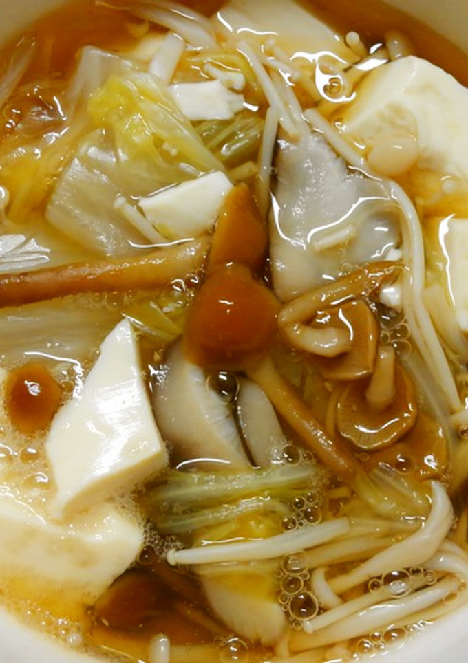 簡単和食♪豆腐と白菜 なめこの白だし煮！-レシピのメイン写真
