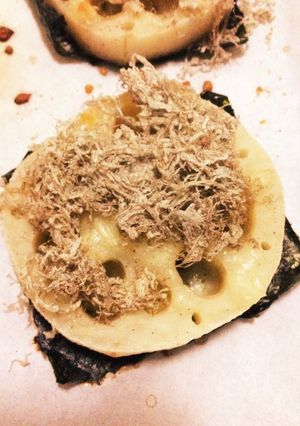 レンコン海苔チーズ焼き(とろろ昆布がけ)-レシピのメイン写真