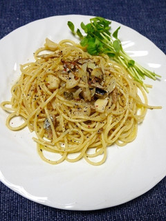 さんまのオイル漬けで和風きのこパスタ-レシピのメイン写真