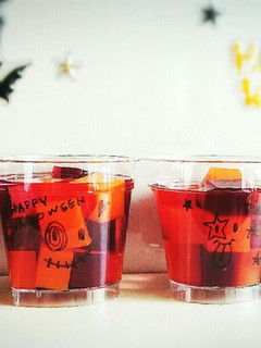 ハロウィンに☺アガーでカラフルゼリー♪-レシピのメイン写真