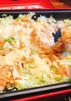 明太子餅チーズのもんじゃ焼きパーティー♡-レシピのメイン写真
