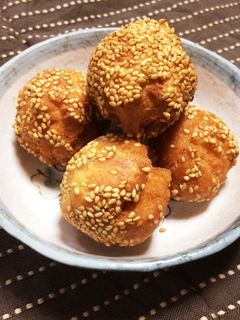 材料3つ!開口笑風もちもち揚げドーナツ♪-レシピのメイン写真