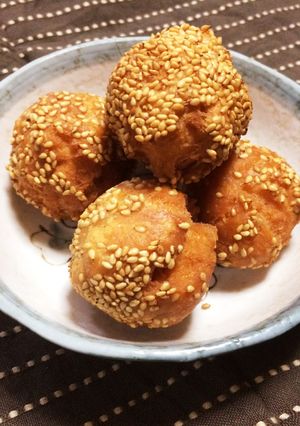 材料3つ！開口笑風もちもち揚げドーナツ♪-レシピのメイン写真