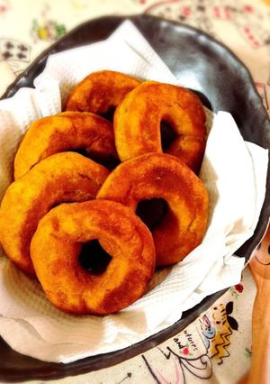 お砂糖なし！南瓜と玄米粉の塩味ドーナツ-レシピのメイン写真