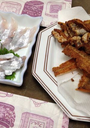 太刀魚のお刺身と骨せんべい-レシピのメイン写真
