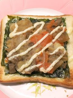 残りものアレンジ♪海苔肉じゃがトースト-レシピのメイン写真