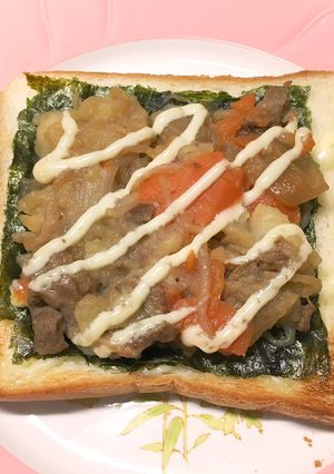 残りものアレンジ♪海苔肉じゃがトースト-レシピのメイン写真