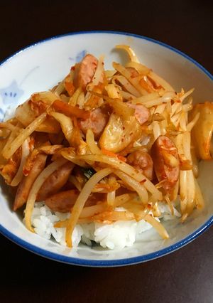 もやしキムチウインナー丼-レシピのメイン写真