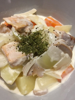 鮭と野菜のクリームチーズ煮-レシピのメイン写真