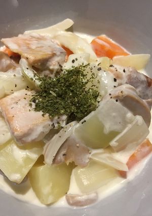 鮭と野菜のクリームチーズ煮-レシピのメイン写真