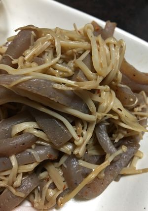 ウエスト締-食物繊維-コンニャク-エノキ-レシピのメイン写真