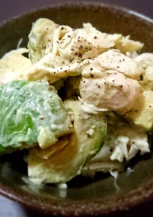簡単♡アボカド鶏ささみ♡マヨ和え-レシピのメイン写真